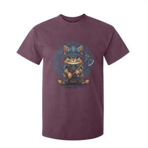 Nordic Norse Viking Cat Warrior T Shirt For Kid TS09 Maroon Print Your Wear