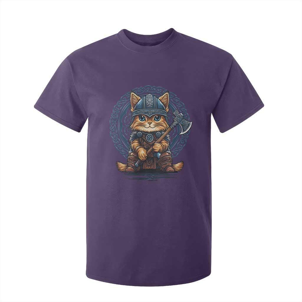 Nordic Norse Viking Cat Warrior T Shirt For Kid TS09 Purple Print Your Wear