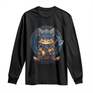 Nordic Norse Viking Cat Warrior Long Sleeve Shirt TS09 Black Print Your Wear