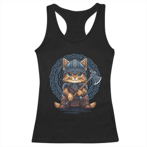 Nordic Norse Viking Cat Warrior Racerback Tank Top TS09 Black Print Your Wear