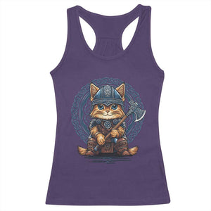Nordic Norse Viking Cat Warrior Racerback Tank Top TS09 Purple Print Your Wear