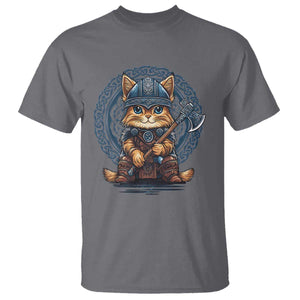 Nordic Norse Viking Cat Warrior T Shirt TS09 Charcoal Print Your Wear