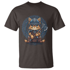 Nordic Norse Viking Cat Warrior T Shirt TS09 Dark Chocolate Print Your Wear