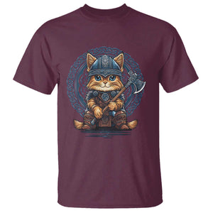 Nordic Norse Viking Cat Warrior T Shirt TS09 Maroon Print Your Wear