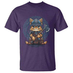 Nordic Norse Viking Cat Warrior T Shirt TS09 Purple Print Your Wear