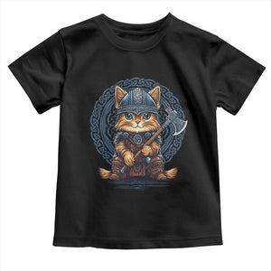 Nordic Norse Viking Cat Warrior Toddler T Shirt TS09 Black Print Your Wear