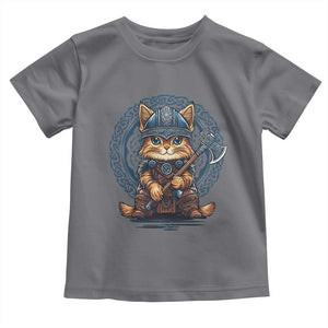 Nordic Norse Viking Cat Warrior Toddler T Shirt TS09 Charcoal Print Your Wear
