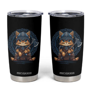 Nordic Norse Viking Cat Warrior Tumbler Cup TS09 Black Print Your Wear