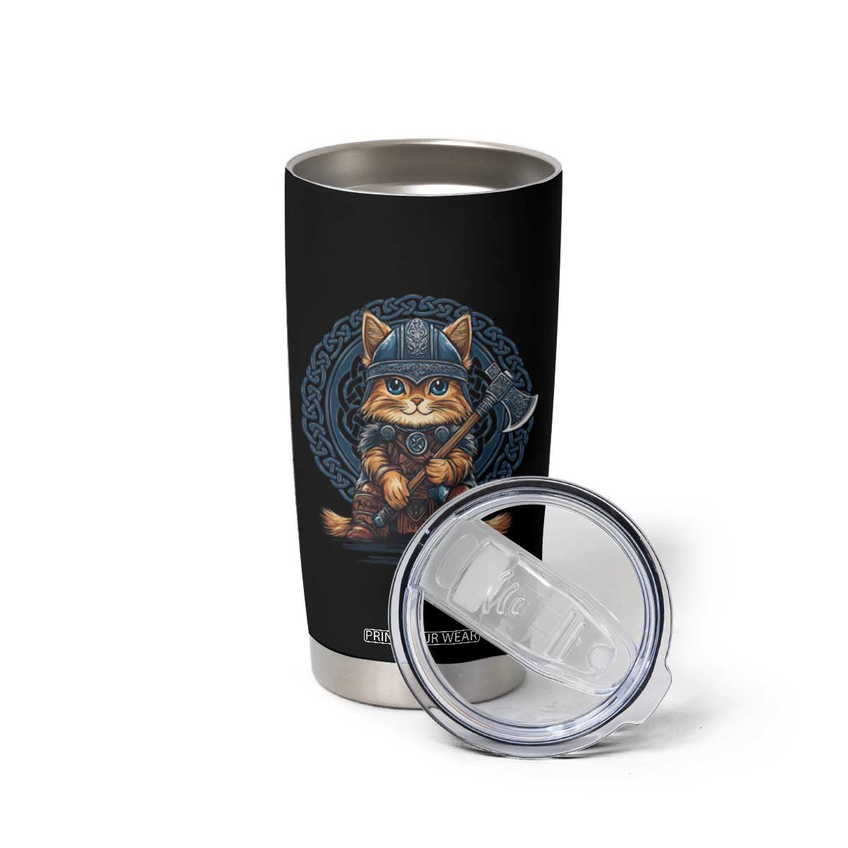 Nordic Norse Viking Cat Warrior Tumbler Cup TS09 Print Your Wear