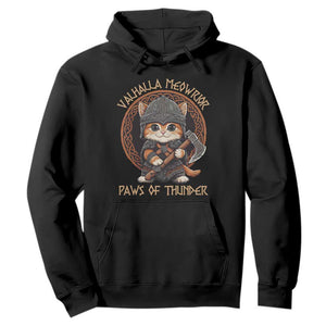 Viking Cat Hoodie Norse Mythology Cat Warrior TS09 Black Print Your Wear