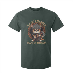 Viking Cat T Shirt For Kid Norse Mythology Cat Warrior TS09 Dark Forest Green Print Your Wear