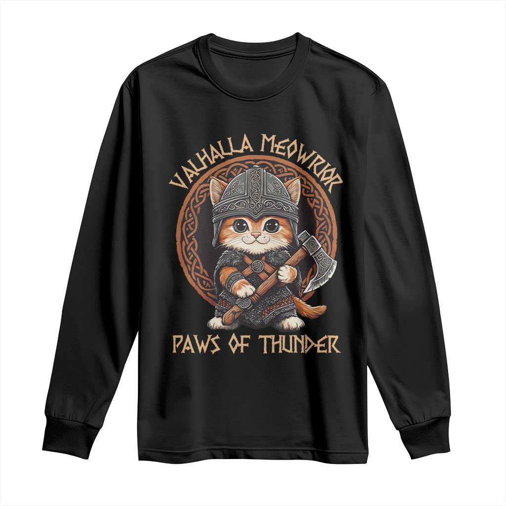 Viking Cat Long Sleeve Shirt Norse Mythology Cat Warrior TS09 Black Print Your Wear