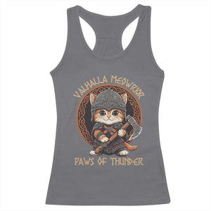 Viking Cat Racerback Tank Top Norse Mythology Cat Warrior TS09 Charcoal Print Your Wear