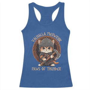 Viking Cat Racerback Tank Top Norse Mythology Cat Warrior TS09 Royal Blue Print Your Wear