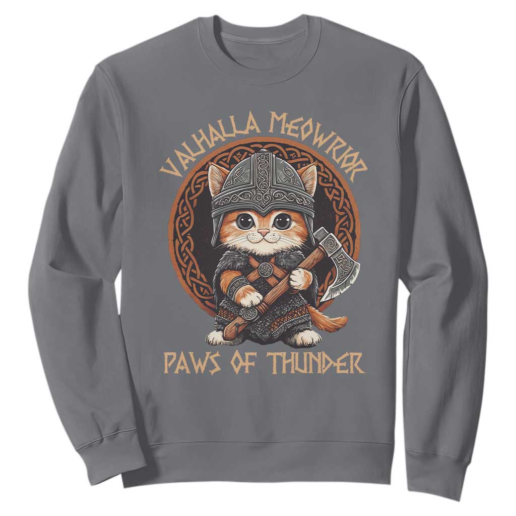 Viking Cat Sweatshirt Norse Mythology Cat Warrior TS09 Charcoal Print Your Wear