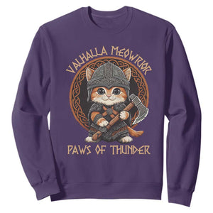 Viking Cat Sweatshirt Norse Mythology Cat Warrior TS09 Purple Print Your Wear
