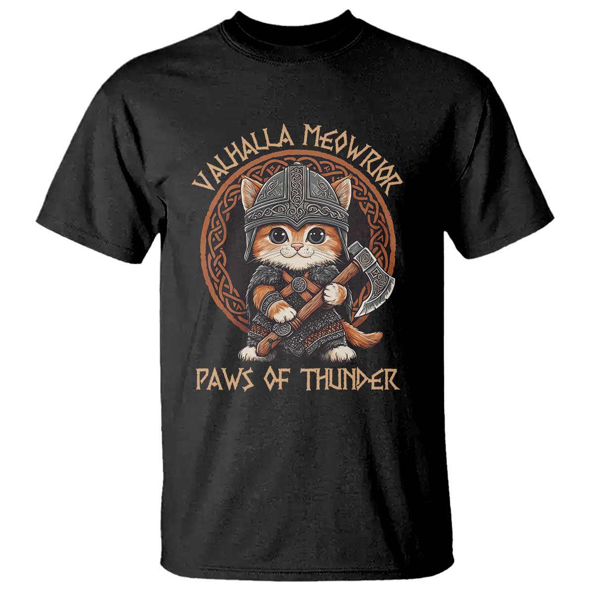 Viking Cat T Shirt Norse Mythology Cat Warrior TS09 Black Print Your Wear