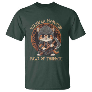 Viking Cat T Shirt Norse Mythology Cat Warrior TS09 Dark Forest Green Print Your Wear