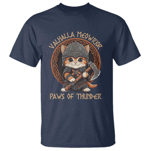 Viking Cat T Shirt Norse Mythology Cat Warrior TS09 Navy Print Your Wear