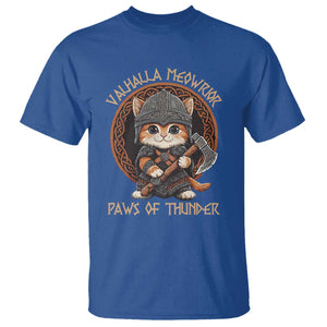 Viking Cat T Shirt Norse Mythology Cat Warrior TS09 Royal Blue Print Your Wear