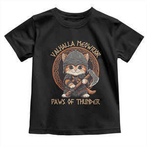 Viking Cat Toddler T Shirt Norse Mythology Cat Warrior TS09 Black Print Your Wear