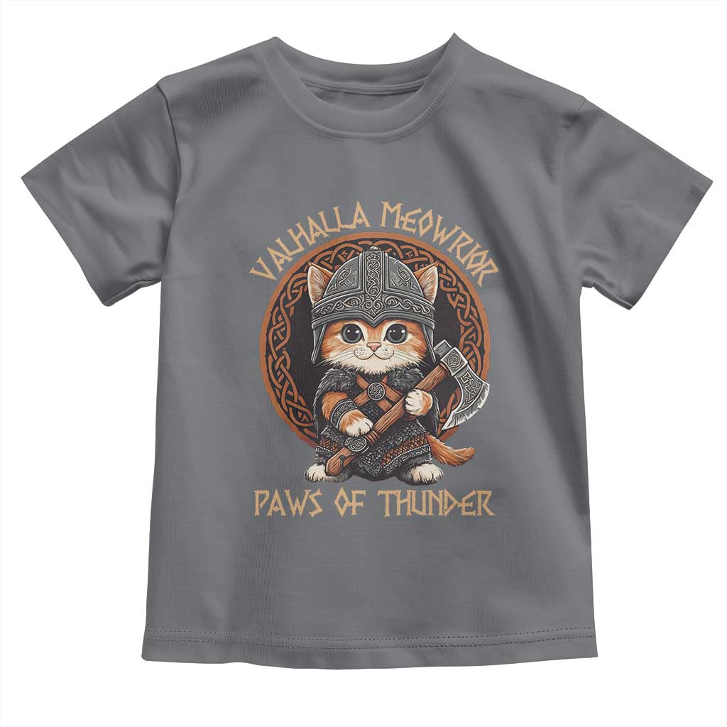 Viking Cat Toddler T Shirt Norse Mythology Cat Warrior TS09 Charcoal Print Your Wear
