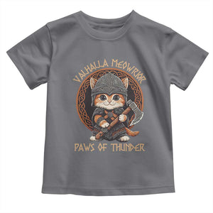 Viking Cat Toddler T Shirt Norse Mythology Cat Warrior TS09 Charcoal Print Your Wear