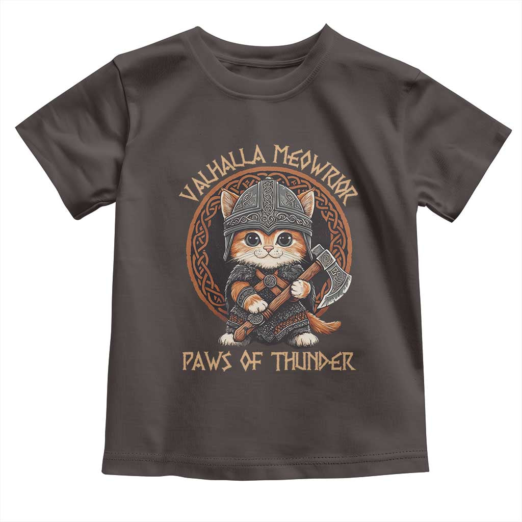 Viking Cat Toddler T Shirt Norse Mythology Cat Warrior TS09 Dark Chocolate Print Your Wear
