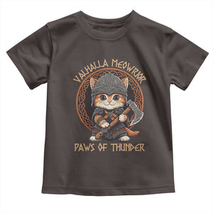 Viking Cat Toddler T Shirt Norse Mythology Cat Warrior TS09 Dark Chocolate Print Your Wear