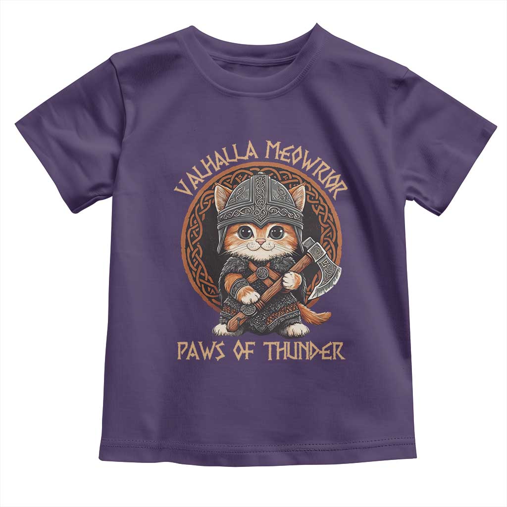 Viking Cat Toddler T Shirt Norse Mythology Cat Warrior TS09 Purple Print Your Wear