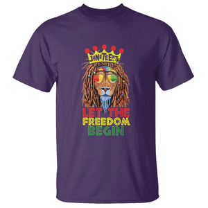Juneteenth T Shirt Let The Freedom Begin Lion Rasta TS09 Purple Print Your Wear