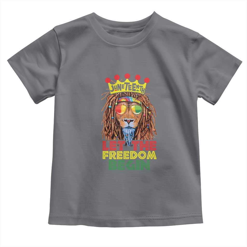Juneteenth Toddler T Shirt Lion Rasta Let The Freedom Begin African American TS09 Charcoal Print Your Wear