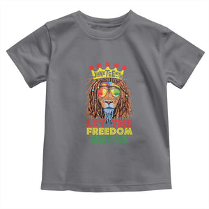 Juneteenth Toddler T Shirt Lion Rasta Let The Freedom Begin African American TS09 Charcoal Print Your Wear