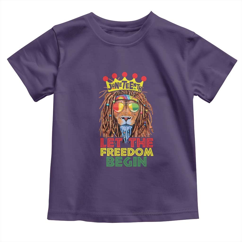 Juneteenth Toddler T Shirt Lion Rasta Let The Freedom Begin African American TS09 Purple Print Your Wear