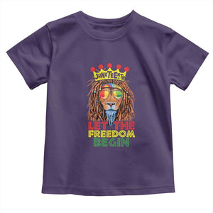 Juneteenth Toddler T Shirt Lion Rasta Let The Freedom Begin African American TS09 Purple Print Your Wear