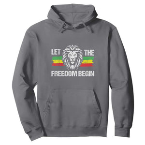 Juneteenth Hoodie Let The Freedom Begin African American Lion TS09 Charcoal Print Your Wear