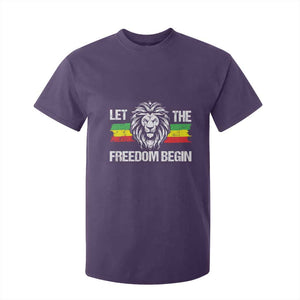 Juneteenth T Shirt For Kid African American Lion Let The Freedom Begin Melanin Pride TS09 Purple Print Your Wear