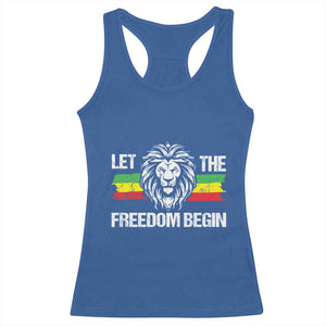 Juneteenth Racerback Tank Top African American Lion Let The Freedom Begin Melanin Pride TS09 Royal Blue Print Your Wear