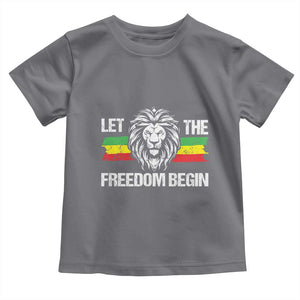 Juneteenth Toddler T Shirt African American Lion Let The Freedom Begin Melanin Pride TS09 Charcoal Print Your Wear