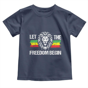 Juneteenth Toddler T Shirt African American Lion Let The Freedom Begin Melanin Pride TS09 Navy Print Your Wear