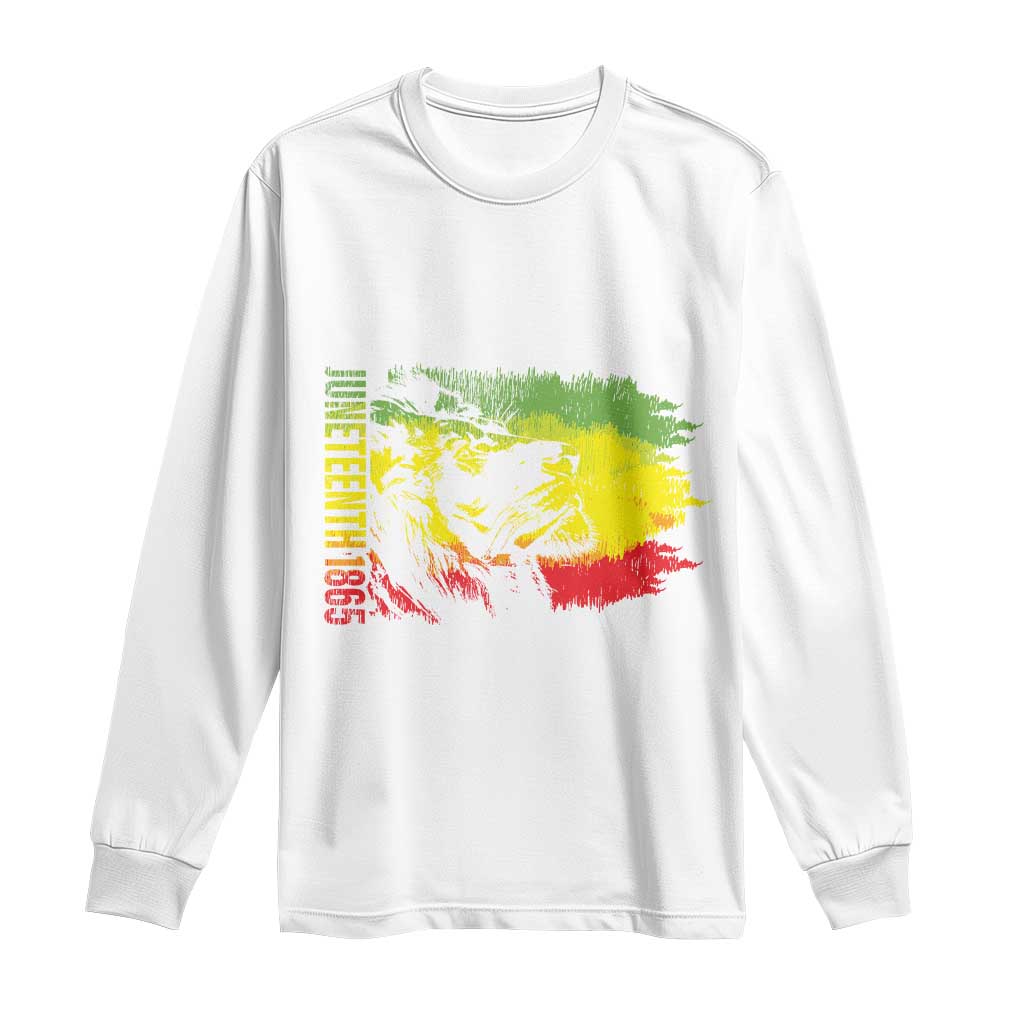 Juneteenth Long Sleeve Shirt Lion King 1865 African American TS09 White Print Your Wear
