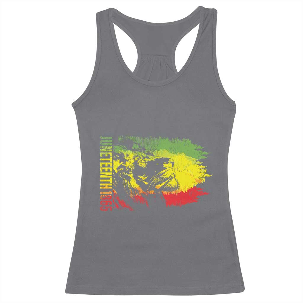 Juneteenth Racerback Tank Top Lion King 1865 African American TS09 Charcoal Print Your Wear