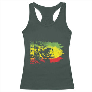 Juneteenth Racerback Tank Top Lion King 1865 African American TS09 Dark Forest Green Print Your Wear