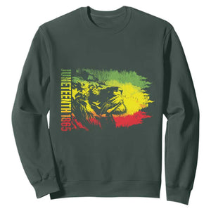 Juneteenth 1865 African American Lion King Sweatshirt TS09 Dark Forest Green Print Your Wear