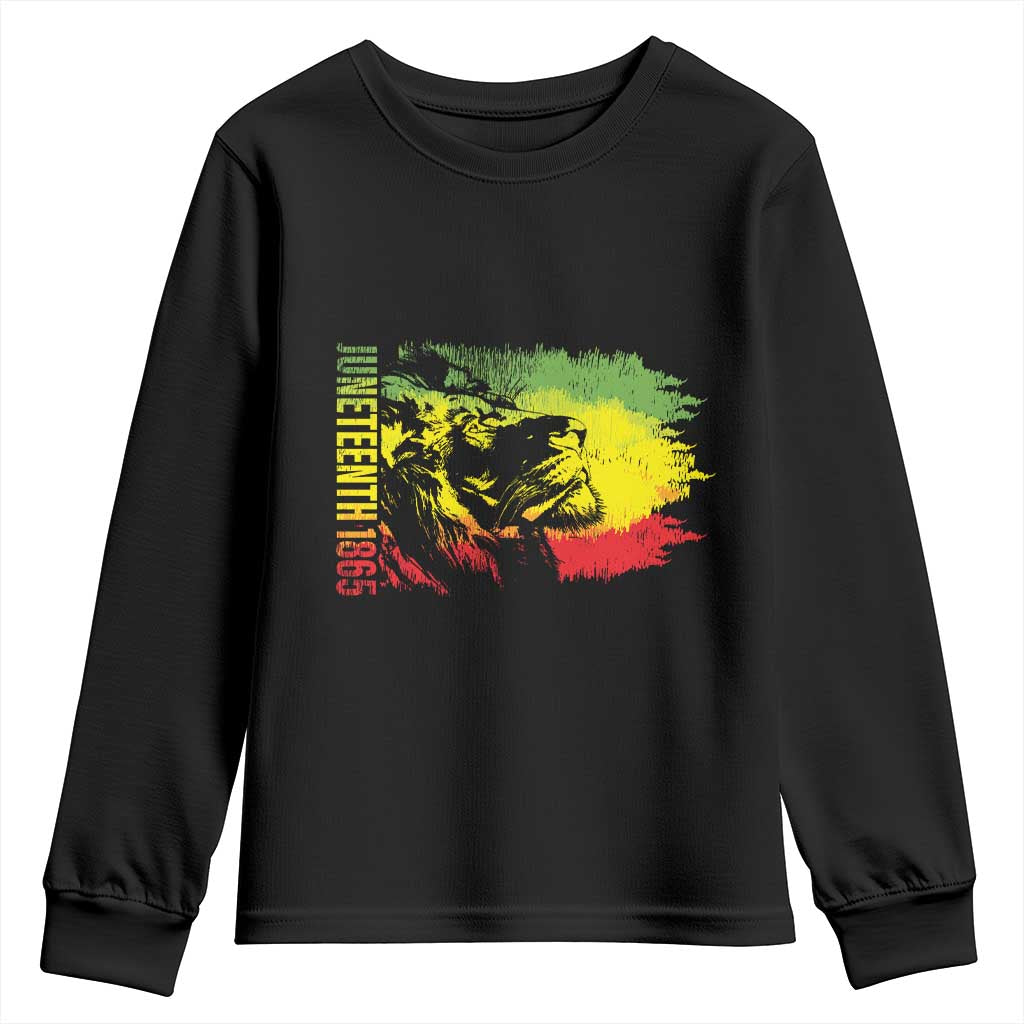 Juneteenth Youth Sweatshirt Lion King 1865 African American TS09 Black Print Your Wear