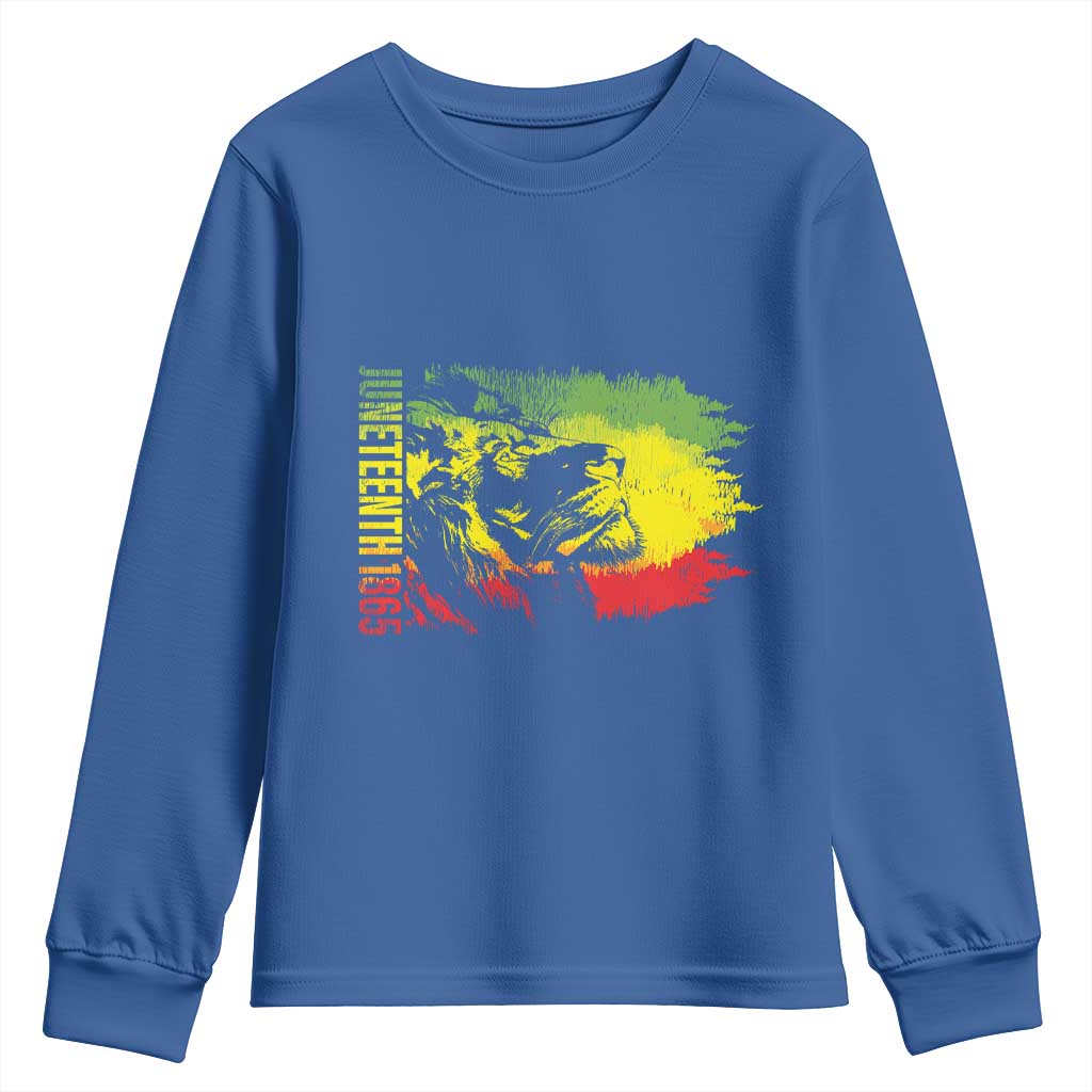 Juneteenth Youth Sweatshirt Lion King 1865 African American TS09 Royal Blue Print Your Wear