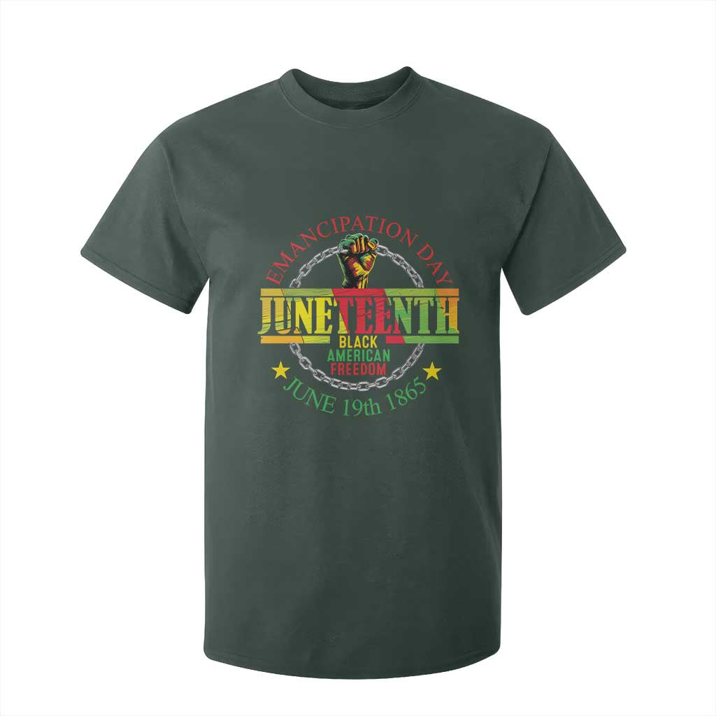 Juneteenth 1865 T Shirt For Kid Emancipation Day Black American Freedom Melanin Pride TS09 Dark Forest Green Print Your Wear