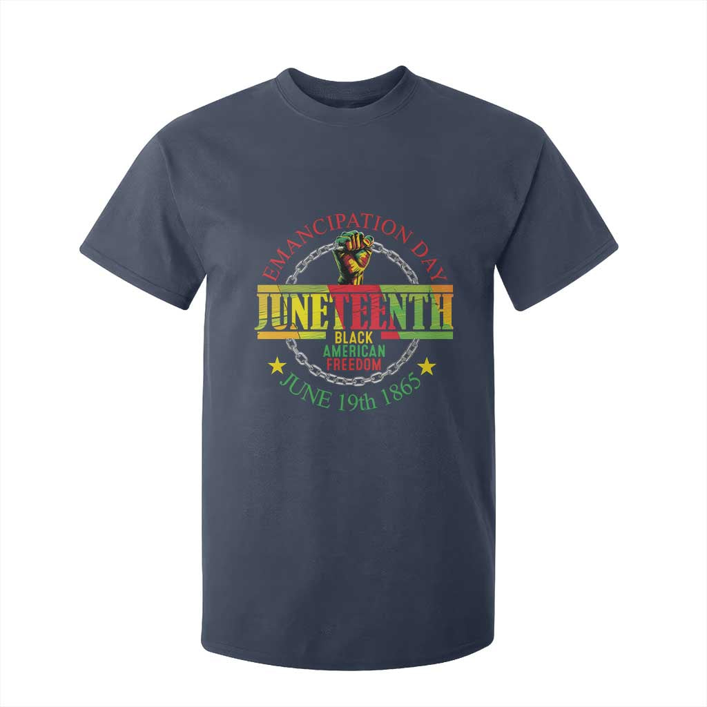 Juneteenth 1865 T Shirt For Kid Emancipation Day Black American Freedom Melanin Pride TS09 Navy Print Your Wear