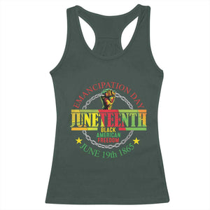Juneteenth 1865 Racerback Tank Top Emancipation Day Black American Freedom Melanin Pride TS09 Dark Forest Green Print Your Wear