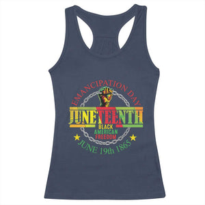 Juneteenth 1865 Racerback Tank Top Emancipation Day Black American Freedom Melanin Pride TS09 Navy Print Your Wear